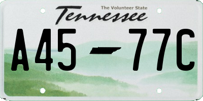 TN license plate A4577C