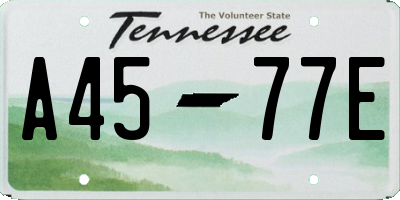TN license plate A4577E