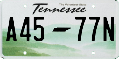 TN license plate A4577N