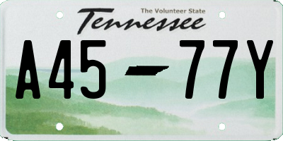 TN license plate A4577Y