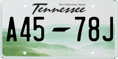 TN license plate A4578J