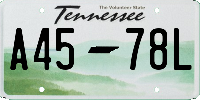 TN license plate A4578L