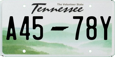 TN license plate A4578Y