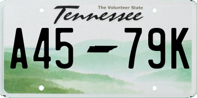 TN license plate A4579K
