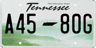 TN license plate A4580G