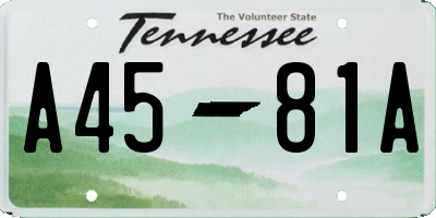 TN license plate A4581A