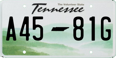 TN license plate A4581G