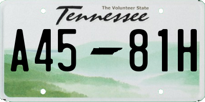 TN license plate A4581H