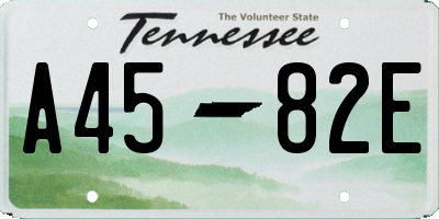 TN license plate A4582E