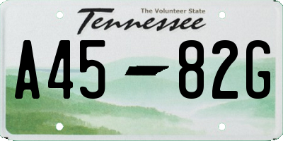 TN license plate A4582G