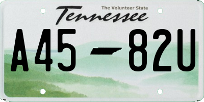 TN license plate A4582U