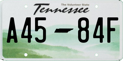 TN license plate A4584F