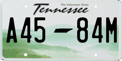 TN license plate A4584M