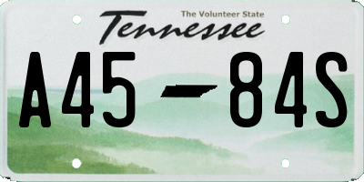 TN license plate A4584S