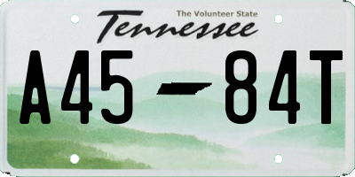 TN license plate A4584T
