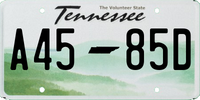TN license plate A4585D