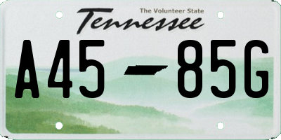 TN license plate A4585G