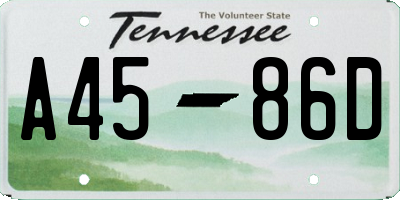 TN license plate A4586D