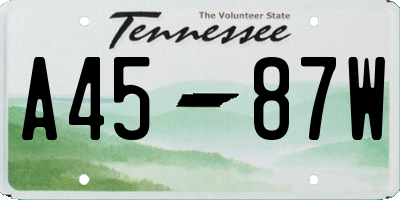 TN license plate A4587W