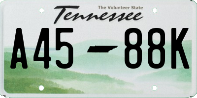 TN license plate A4588K