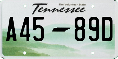 TN license plate A4589D