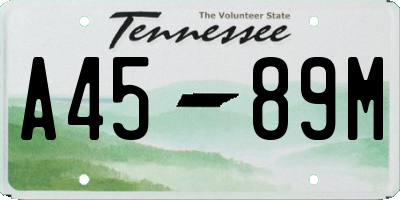 TN license plate A4589M