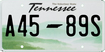 TN license plate A4589S