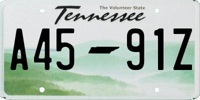 TN license plate A4591Z
