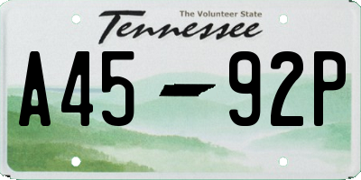 TN license plate A4592P
