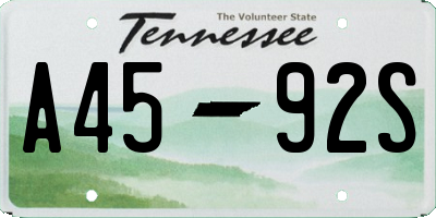 TN license plate A4592S
