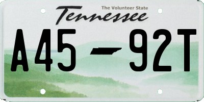 TN license plate A4592T