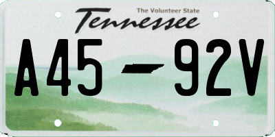 TN license plate A4592V