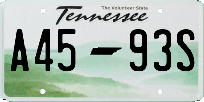 TN license plate A4593S
