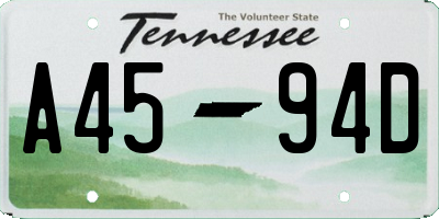 TN license plate A4594D