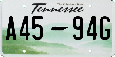 TN license plate A4594G