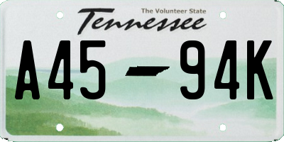 TN license plate A4594K