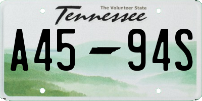 TN license plate A4594S