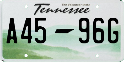 TN license plate A4596G