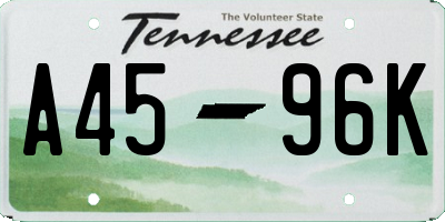 TN license plate A4596K