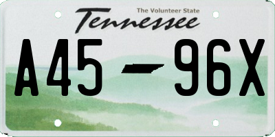 TN license plate A4596X