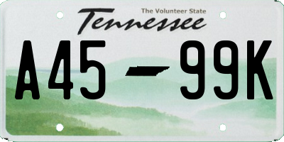 TN license plate A4599K