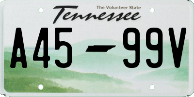 TN license plate A4599V