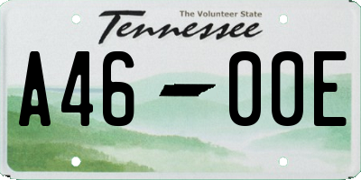 TN license plate A4600E