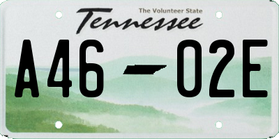 TN license plate A4602E