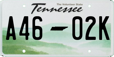 TN license plate A4602K
