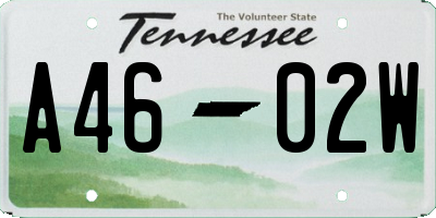 TN license plate A4602W