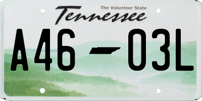 TN license plate A4603L