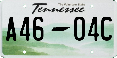 TN license plate A4604C