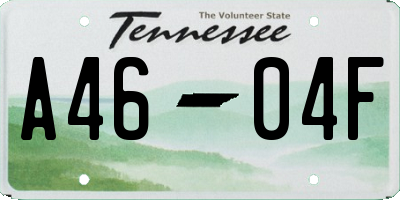 TN license plate A4604F