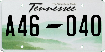 TN license plate A4604O